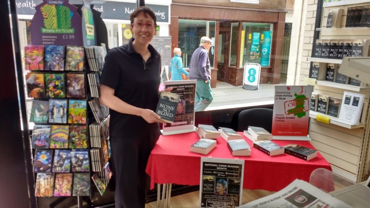Bethan with the books